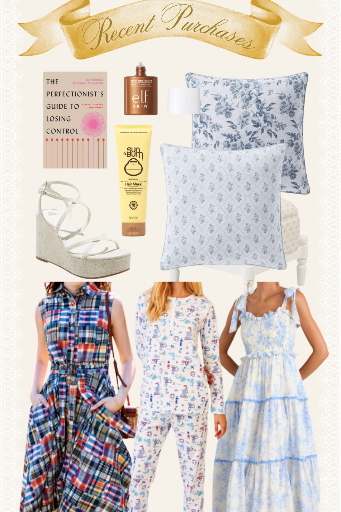 recent summer purchases! the cutest linen heels ON SALE, $14 pillows, Nantucket exclusive pajamas, and the most beautiful blue and white coastal toile dress with bow sleeves! 🤍🌊🐚

#LTKFindsUnder100 #LTKSaleAlert #LTKStyleTip