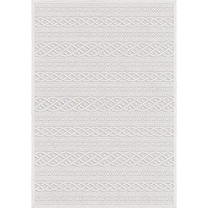 Orian Rugs Boucle Collection 403848 Indoor/Outdoor High-Low Jenna Area, 5'2" x 7'6", Natural Ivory | Amazon (US)