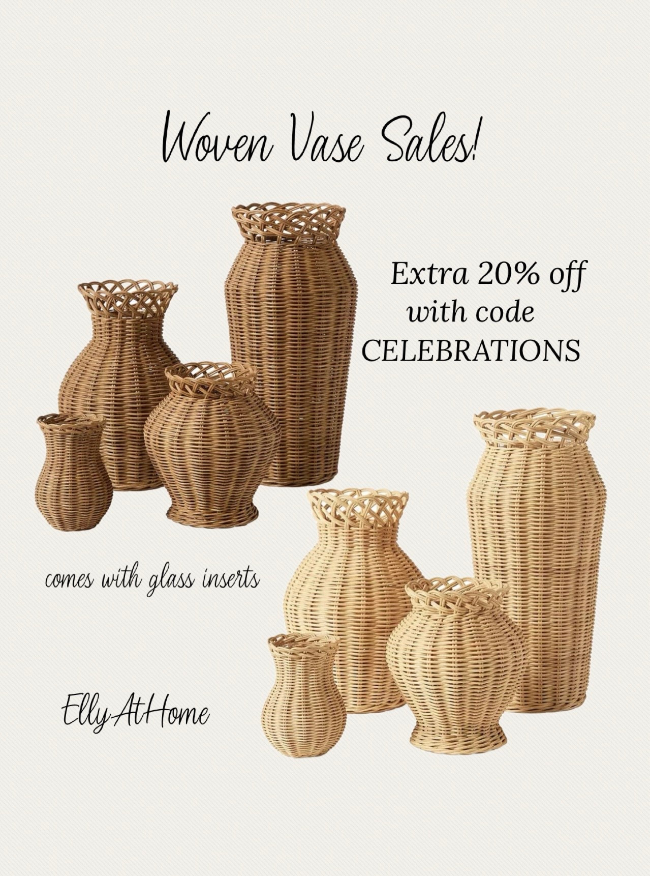Use code CELEBRATIONS for extra 20% off! Beautiful coastal woven rattan vase collection in a variety of sizes on sale! Available in sepia and natural. Serena & Lily tent sale!

#LTKSaleAlert #LTKHome #LTKFindsUnder50