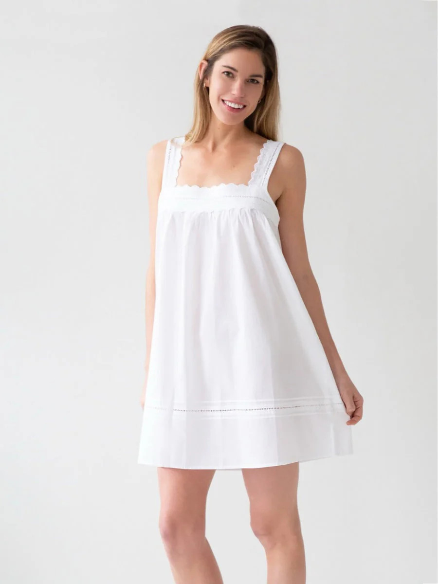 Maeve Ladies White Cotton Nightgown - Jacaranda Living | Jacaranda Living