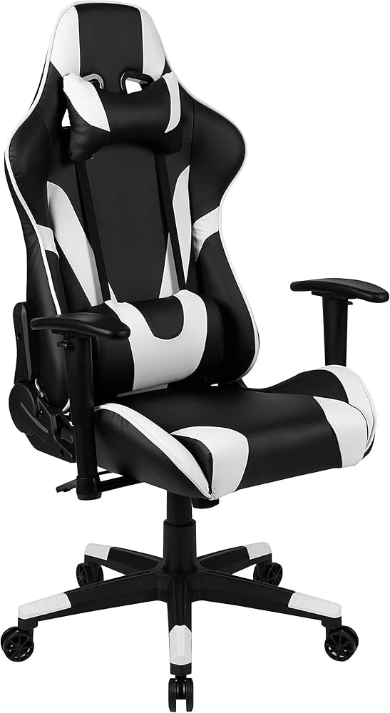 Flash Furniture X20 Fully Reclining LeatherSoft Racing Style Gaming Chair with Headrest, Lumbar P... | Amazon (US)