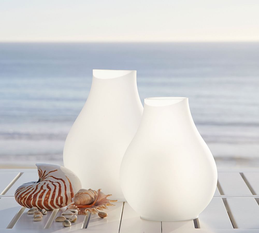 Pre-Lit Hand-Blown Frosted Lanterns | Pottery Barn (US)