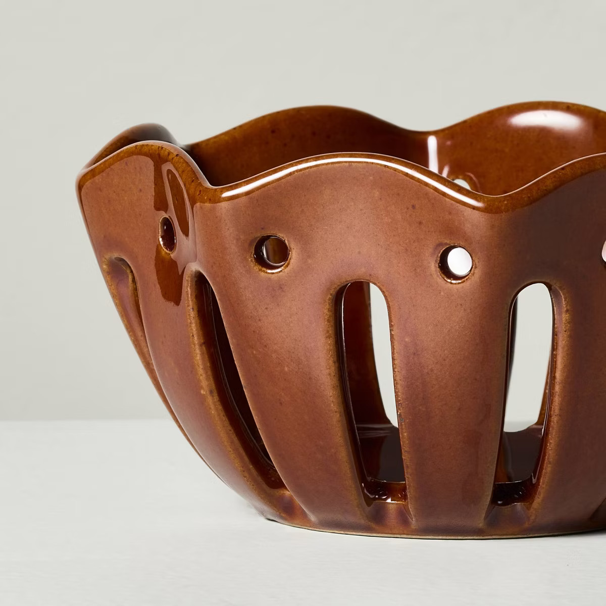 Set of 4 Wavy Edge Mini Berry Bowls Tan/Brown/Green/Winter Tan - Hearth & Hand™ with Magnolia | Target