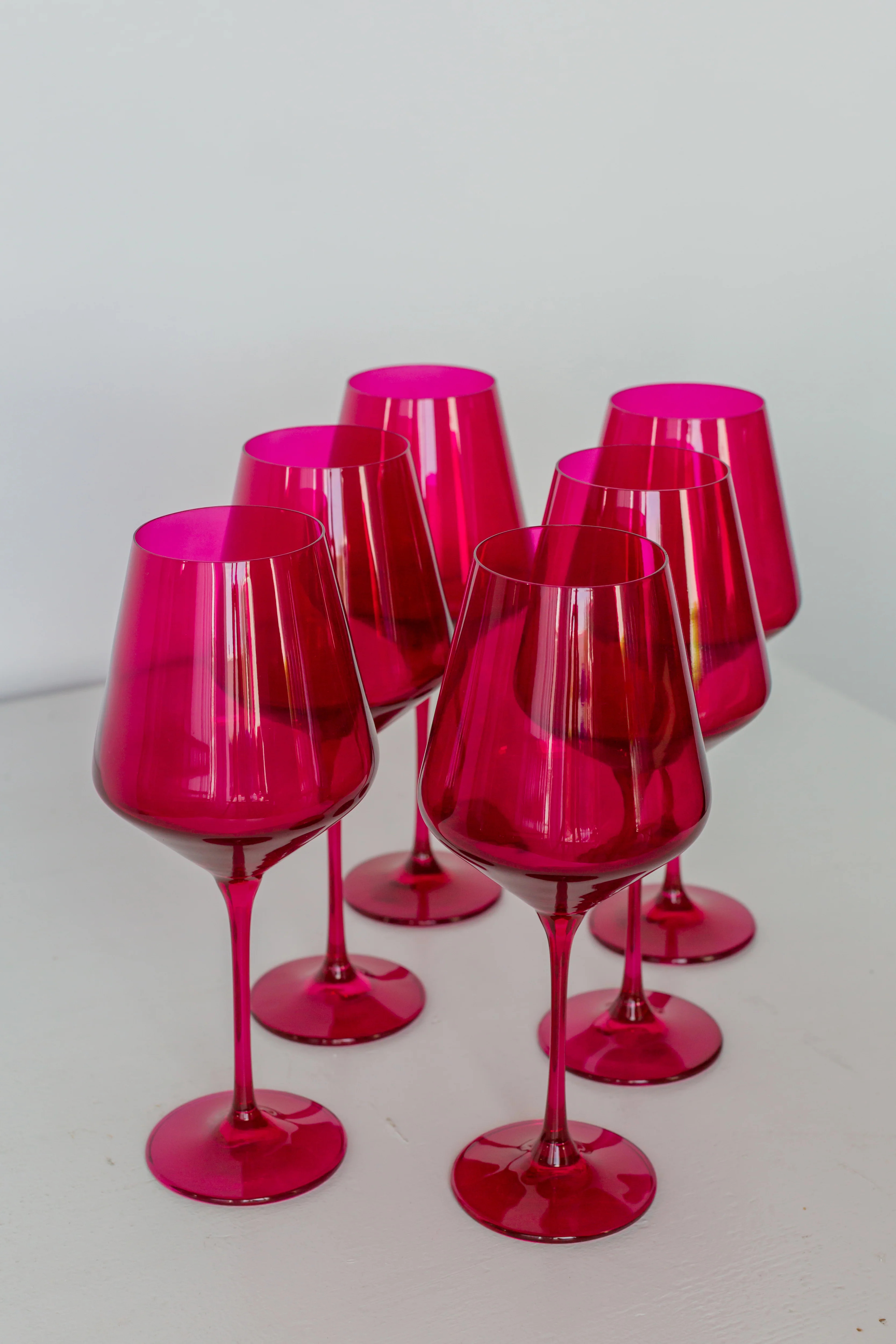 Estelle Colored Wine Stemware - Set of 6 {Viva Magenta (Our Fuchsia)} | Estelle Colored Glass