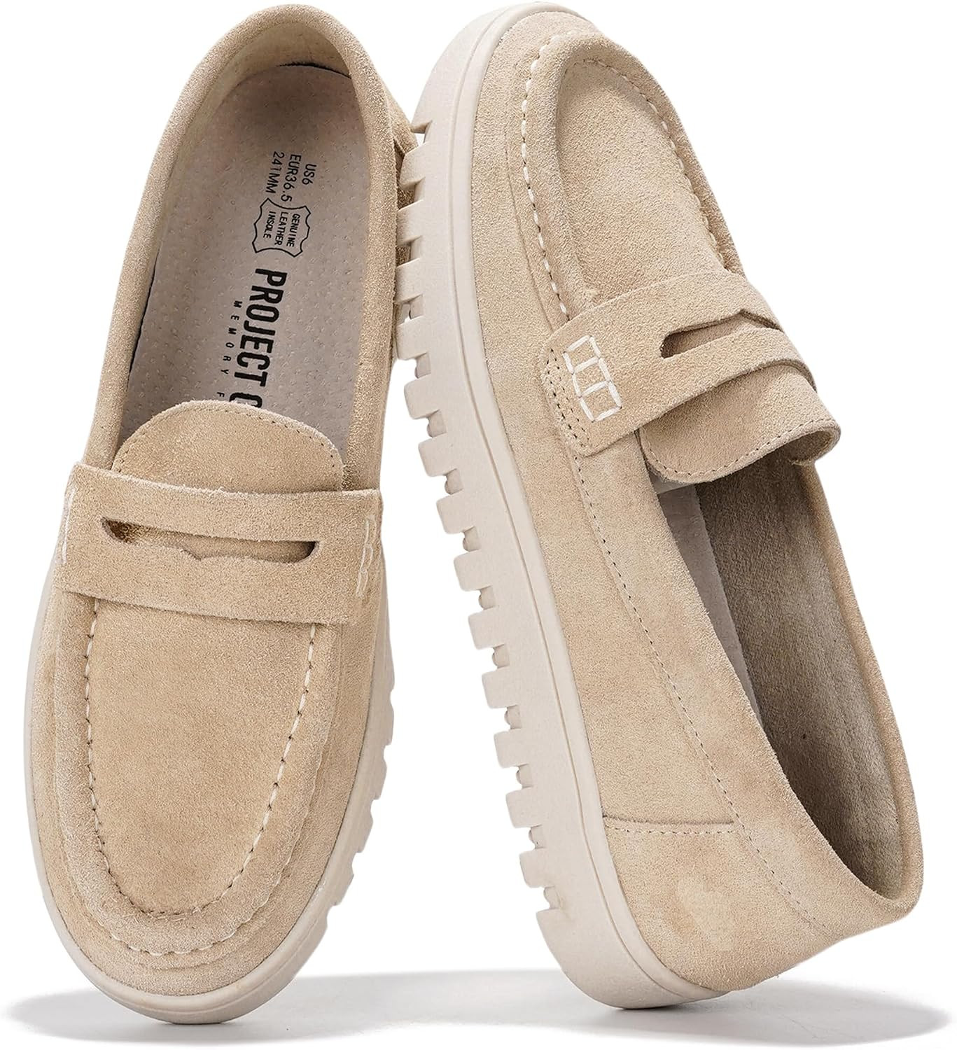 Project Cloud 100% Genuine Leather Slip-On Loafers for Women (Filide1) | Amazon (US)