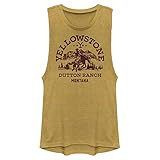 Y Yellowstone Women's Dutton Ranch Muscle Tank, Gold Heather/Vintage, Small | Amazon (US)