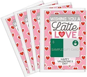 Tiny Expressions Coffee Gift Card Holders with White Envelopes (4 Valentine Card Holders) | Amazon (US)