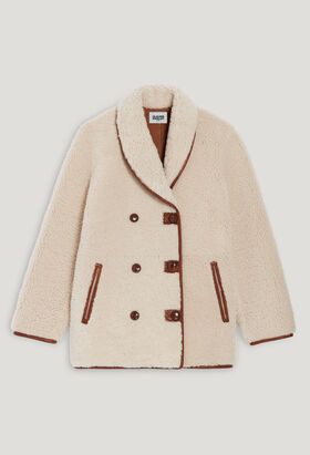 Manteau réversible peau lainée écru | Claudie Pierlot (FR, DE, ES, UK)