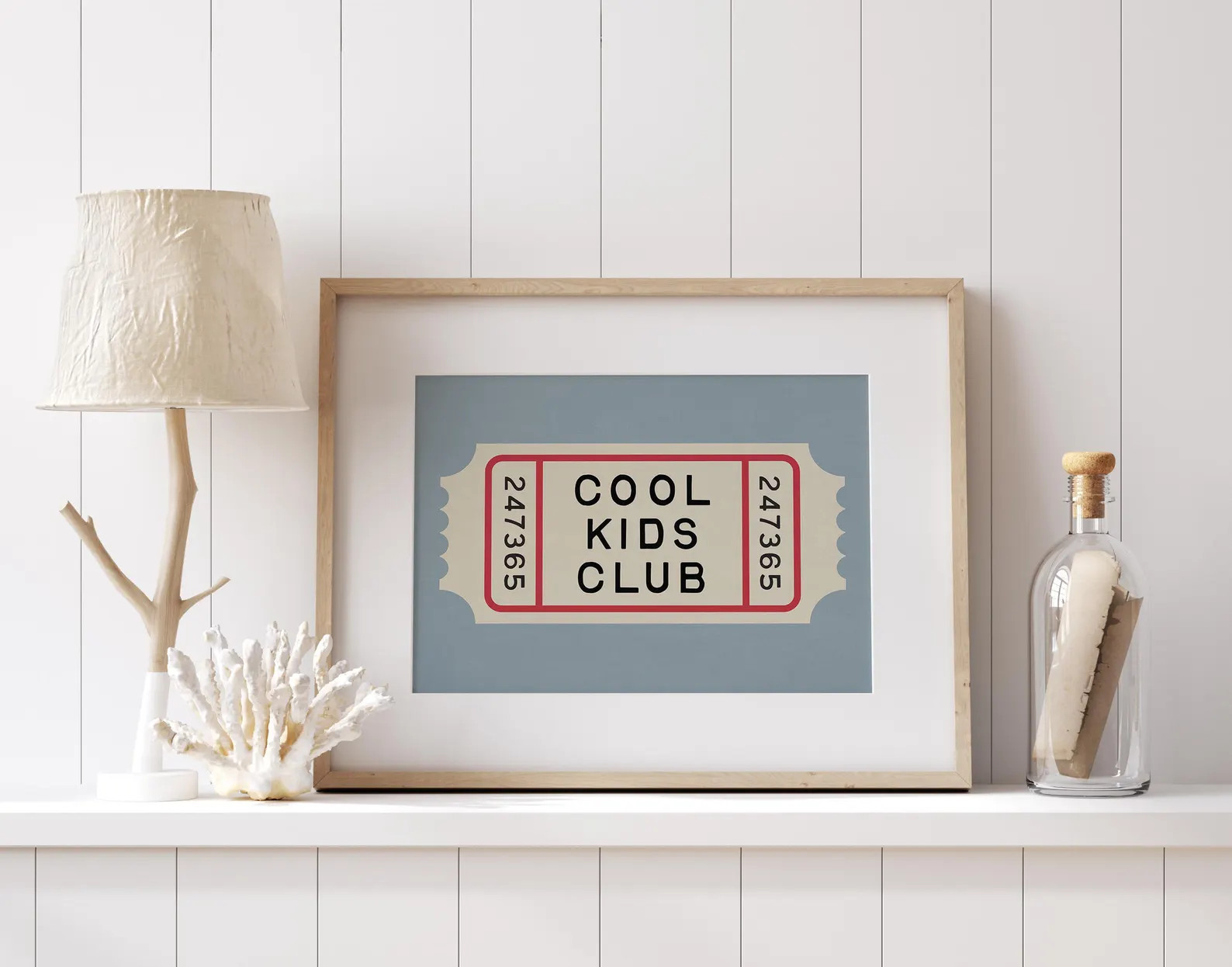 Cool Kids Club Ticket Stub Poster, Digital Download Wall Art, Retro Nursery Print, Mid Century Wa... | Etsy (US)