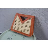 Handmade Rattan Bag With Leather Trim Aesthetic Handbag For Summer Holiday | Etsy (US)