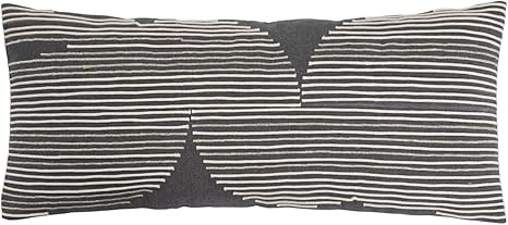 Creative Co-Op Cotton Lumbar Gold Thread Embroidery and Rope Applique Pillow, 24" L x 10" W x 2" ... | Amazon (US)