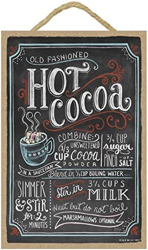 Amazon.com: SJT ENTERPRISES, INC. Old Fashioned Hot Cocoa Recipe (Colorful) Wood Sign - Winter Co... | Amazon (US)