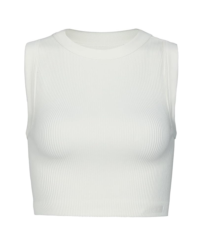 AUROLA Essentials Rib Seamless Sleeveless Tank for Women Subtle Logo Round Neck Active Workout Cr... | Amazon (US)