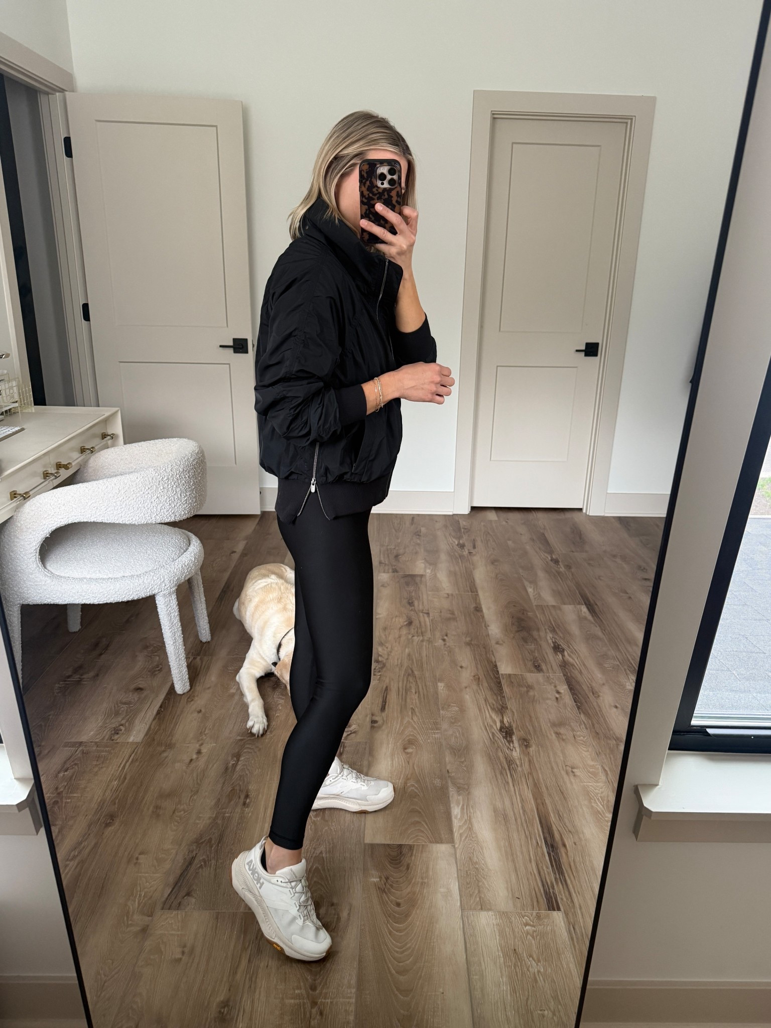 Wearing 2 leggings, small sports bra, small jacket, sneakers tts

#LTKOver40 #LTKActive