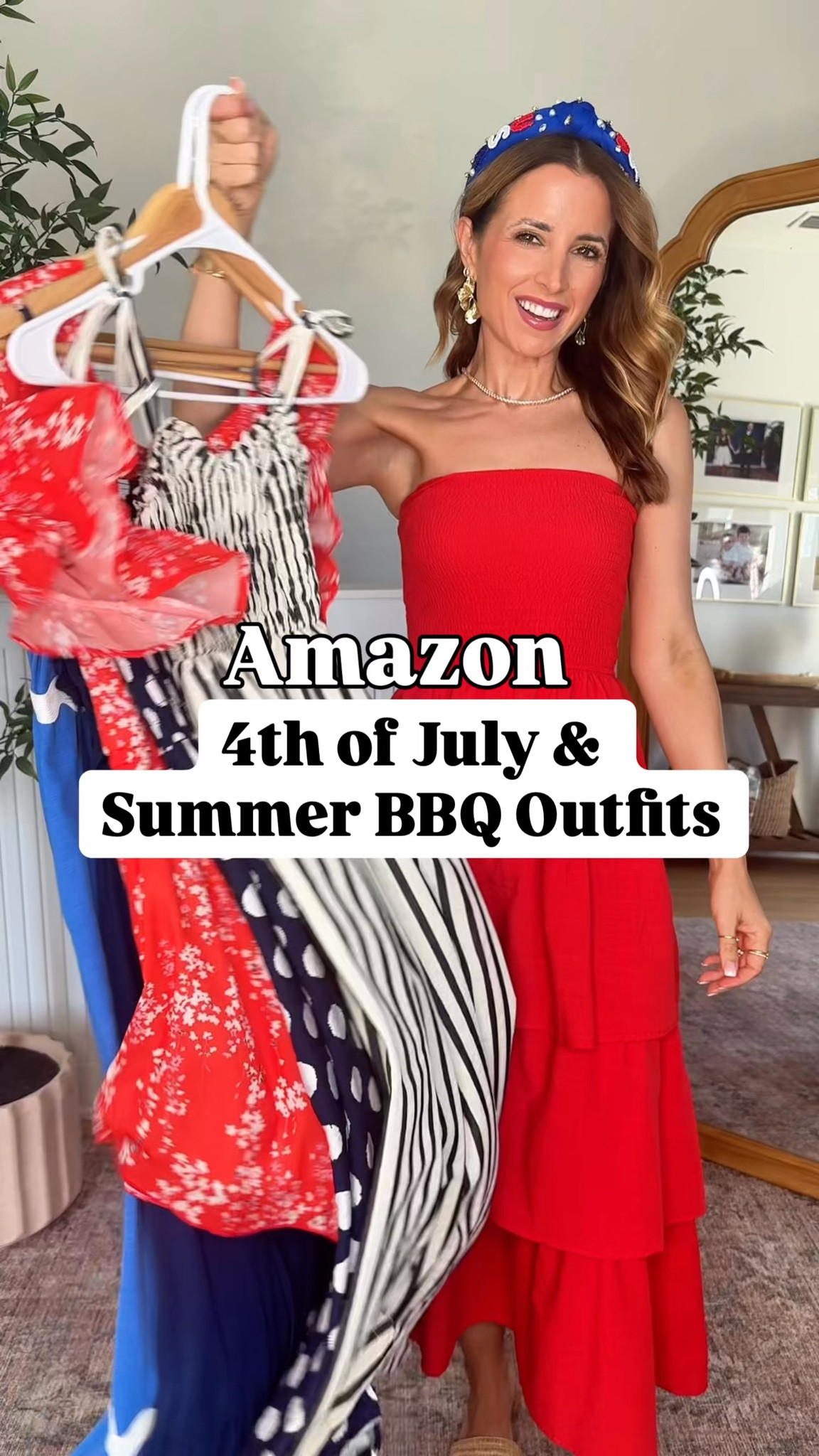 The cutest Amazon outfits for the 4th of July! Wearing smallest size in each. Memorial day weekend. Barbecue outfit. Summer outfit. Summer dress. Vacation dress. Polka dot dress. Swimsuit coverup. Vacation outfit. Amazon USA headband. Target slides are TTS.

#LTKootd #LTKTravel #LTKSwim
