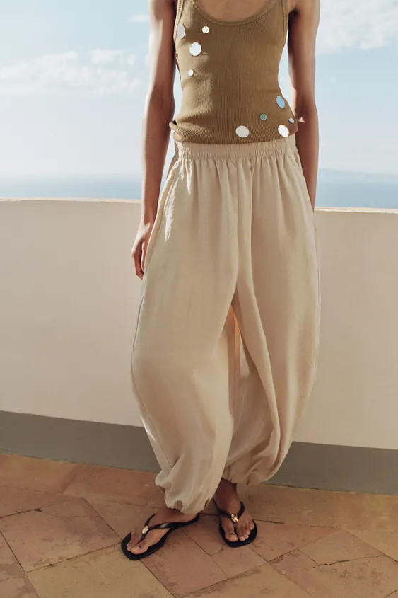 SAROUEL TROUSERS WITH ELASTIC WAIST | Zara UK