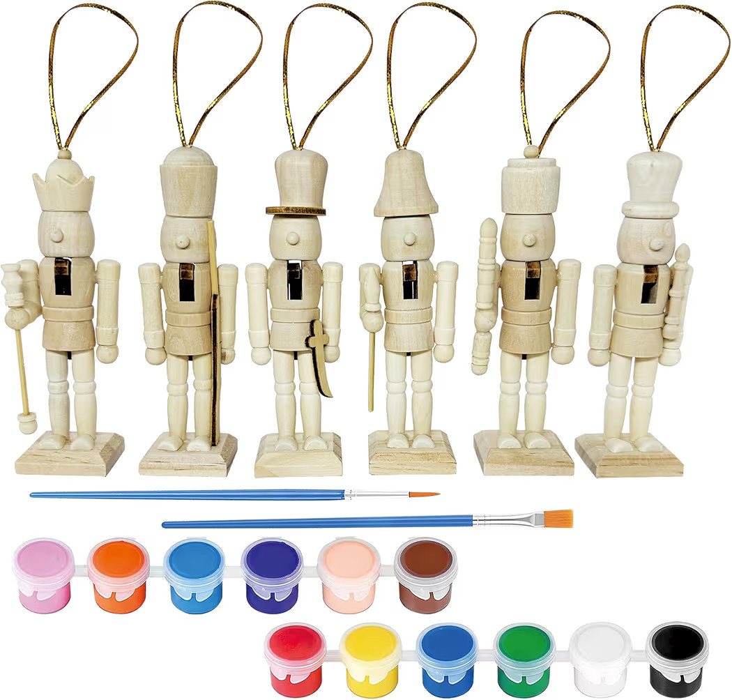 DIY Mini Nutcrackers Figures Wooden Christmas Decor, Hanging Nutcracker Ornaments for Xmas Tree, ... | Amazon (US)