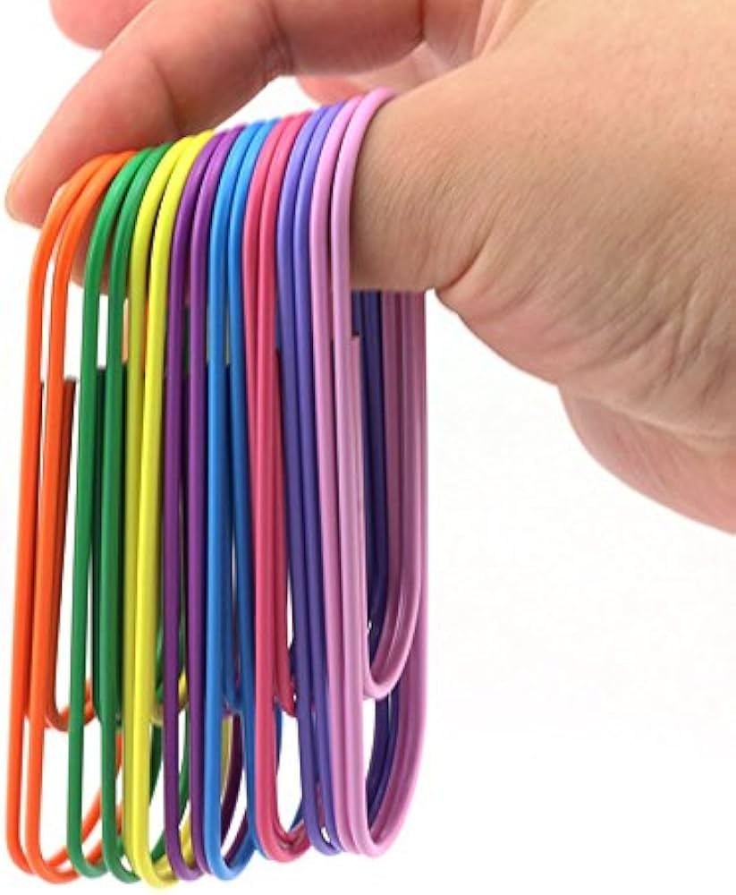 RuiLing 40-Pack 4 Inches Mega Large Paper Clips - 8 Colors Per Color 5pcs 100mm Cute Paper Needle... | Amazon (US)