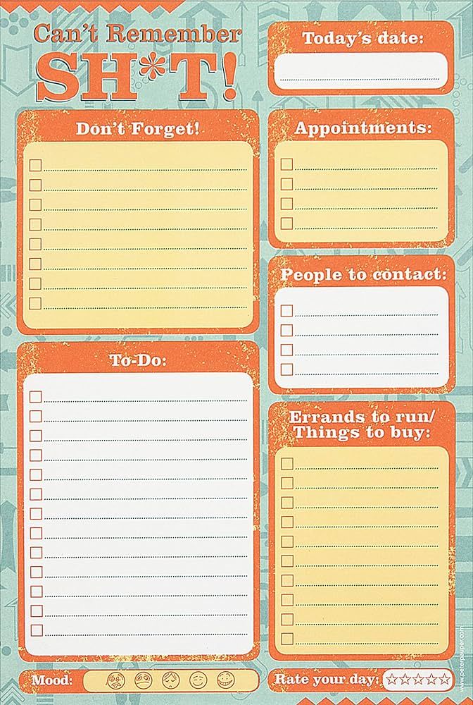 Can't Remember Sh*t Daily Planner and Note Pad | Amazon (US)