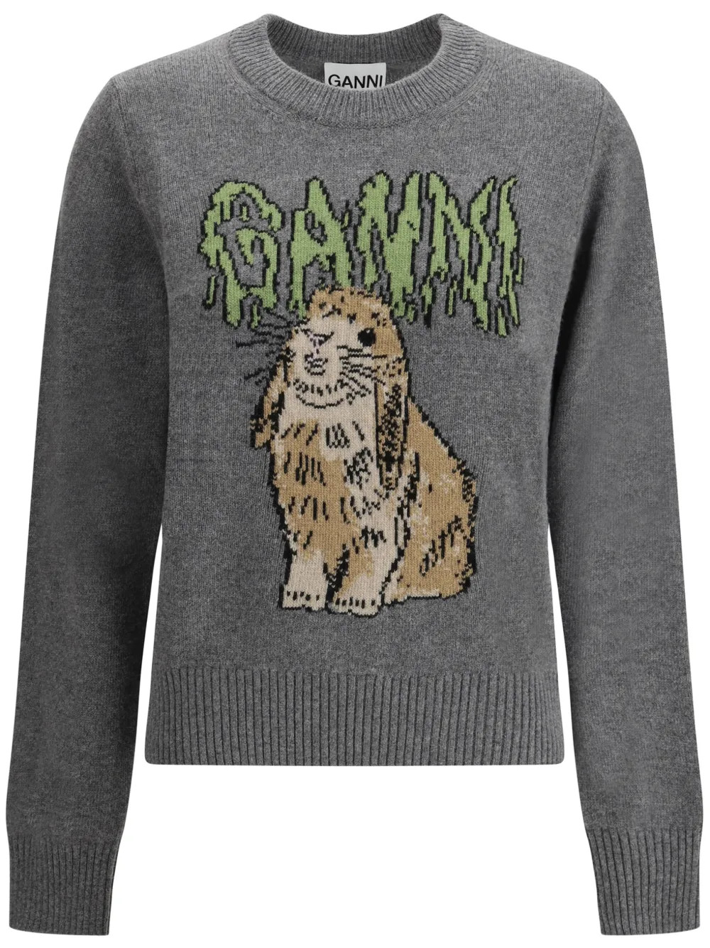 GANNI graphic-bunny Sweater  | Grey | FARFETCH UK | Farfetch Global
