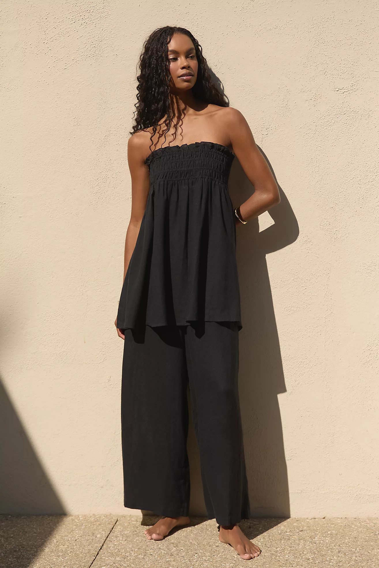 Aubrey Strapless Linen Top | Anthropologie (US)