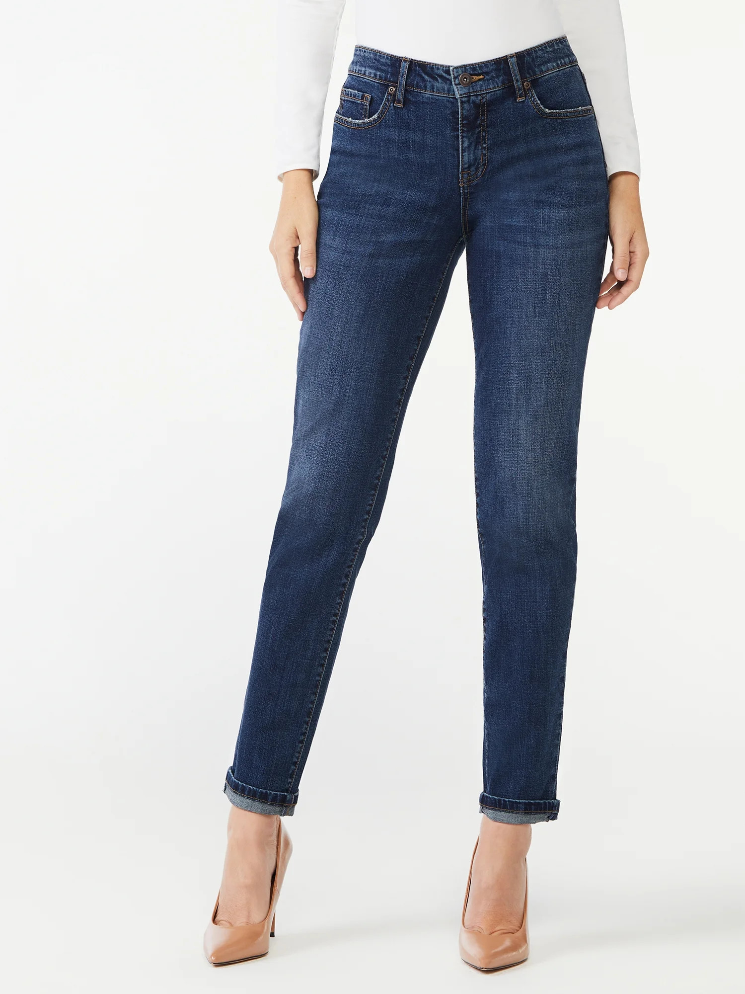 Sofia Jeans Women's Bagi Boyfriend Mid-Rise Jeans | Walmart (US)