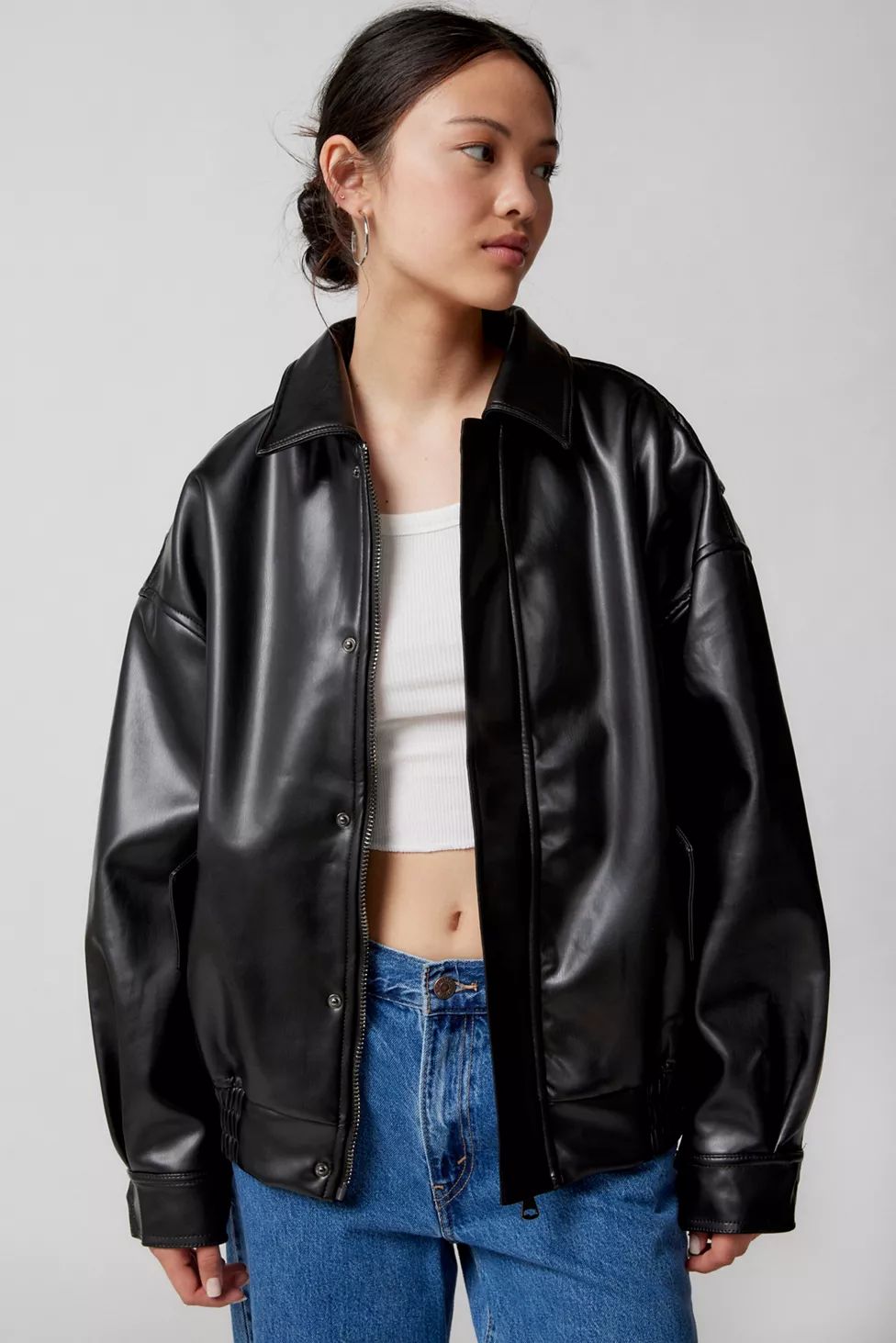 Lioness Kenny Faux Leather Bomber Jacket | Urban Outfitters (US and RoW)