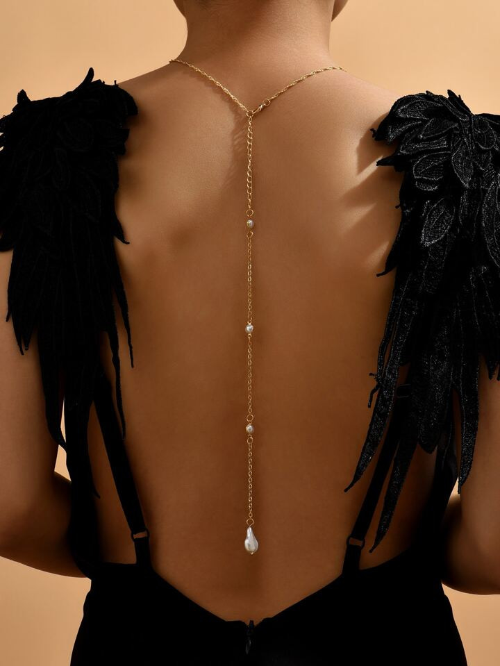 Collar En Y Lariat De De Perlas Falsas | SHEIN