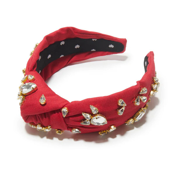 RADISH RED EMBELLISHED KNOTTED HEADBAND | LELE SADOUGHI