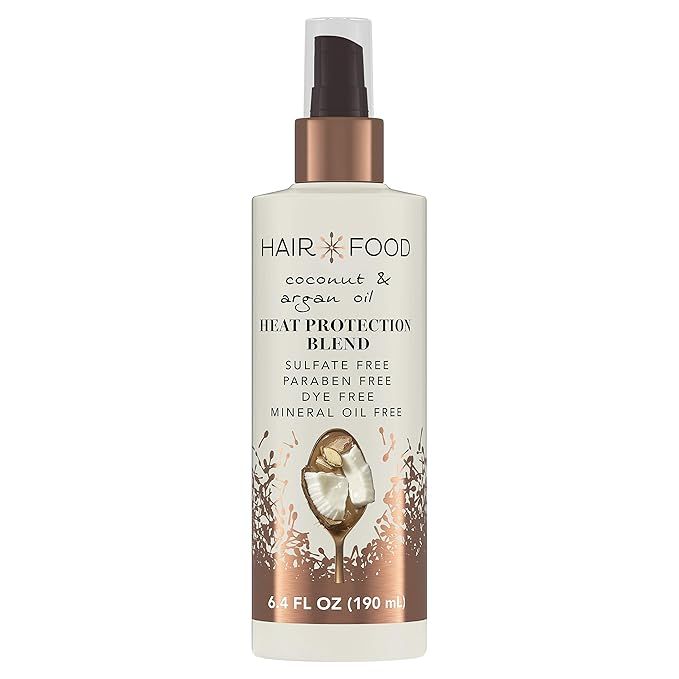 Hair Food Coconut & Argan Oil Heat Protectant Spray Blend, Paraben & Dye Free, 6.4 fl oz | Amazon (US)