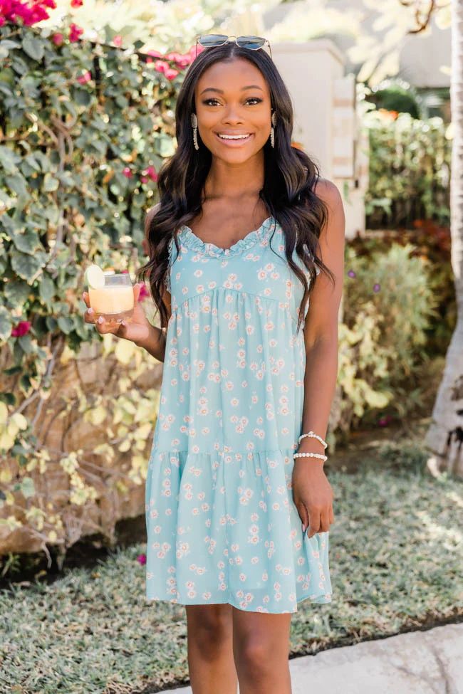 A Ray Of Sunshine Cami Floral Sage Dress | The Pink Lily Boutique
