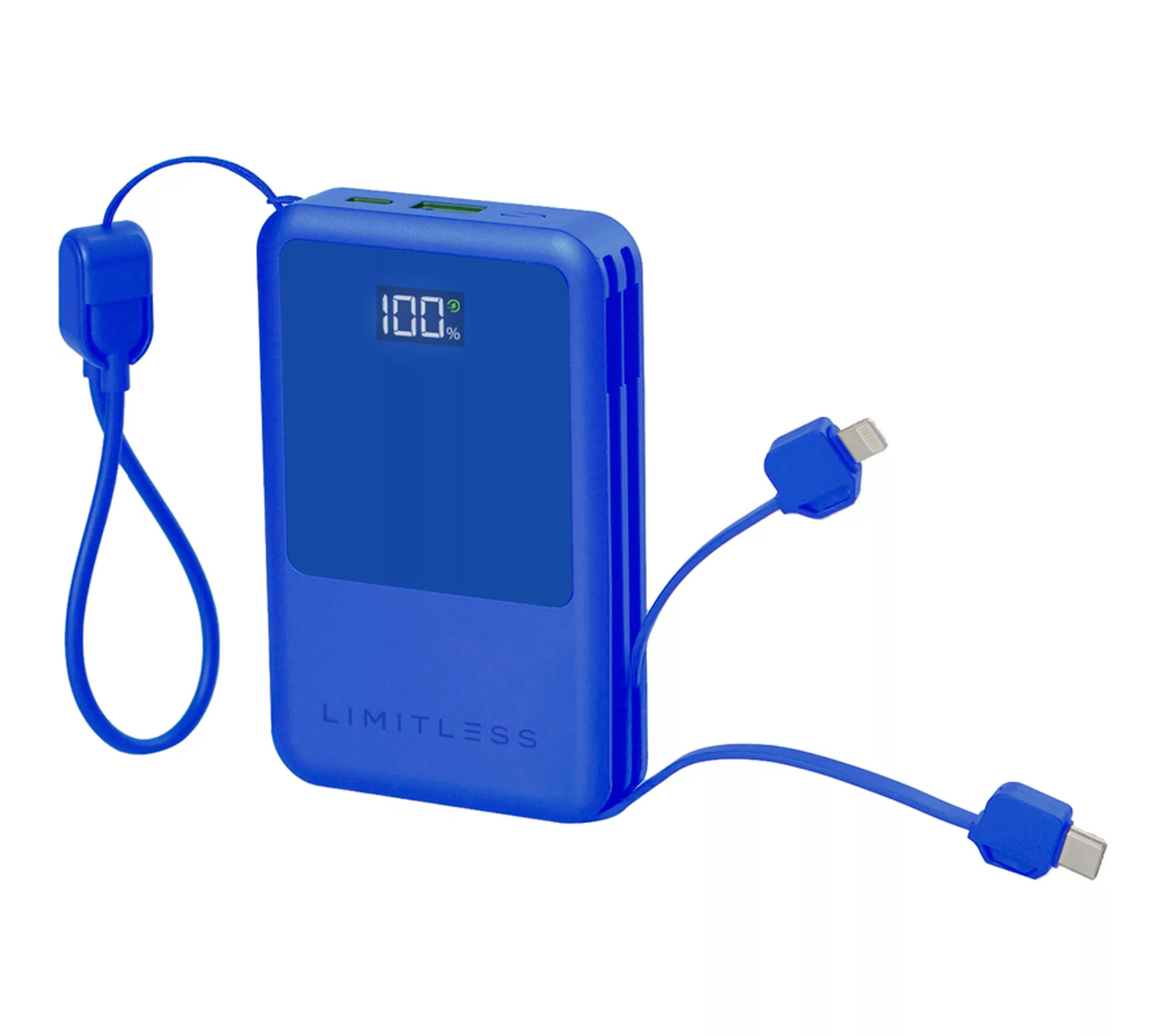 Limitless 10,000mAh Power Bank w/ Built in Cables & 15W Magnetic Charge - QVC.com | QVC