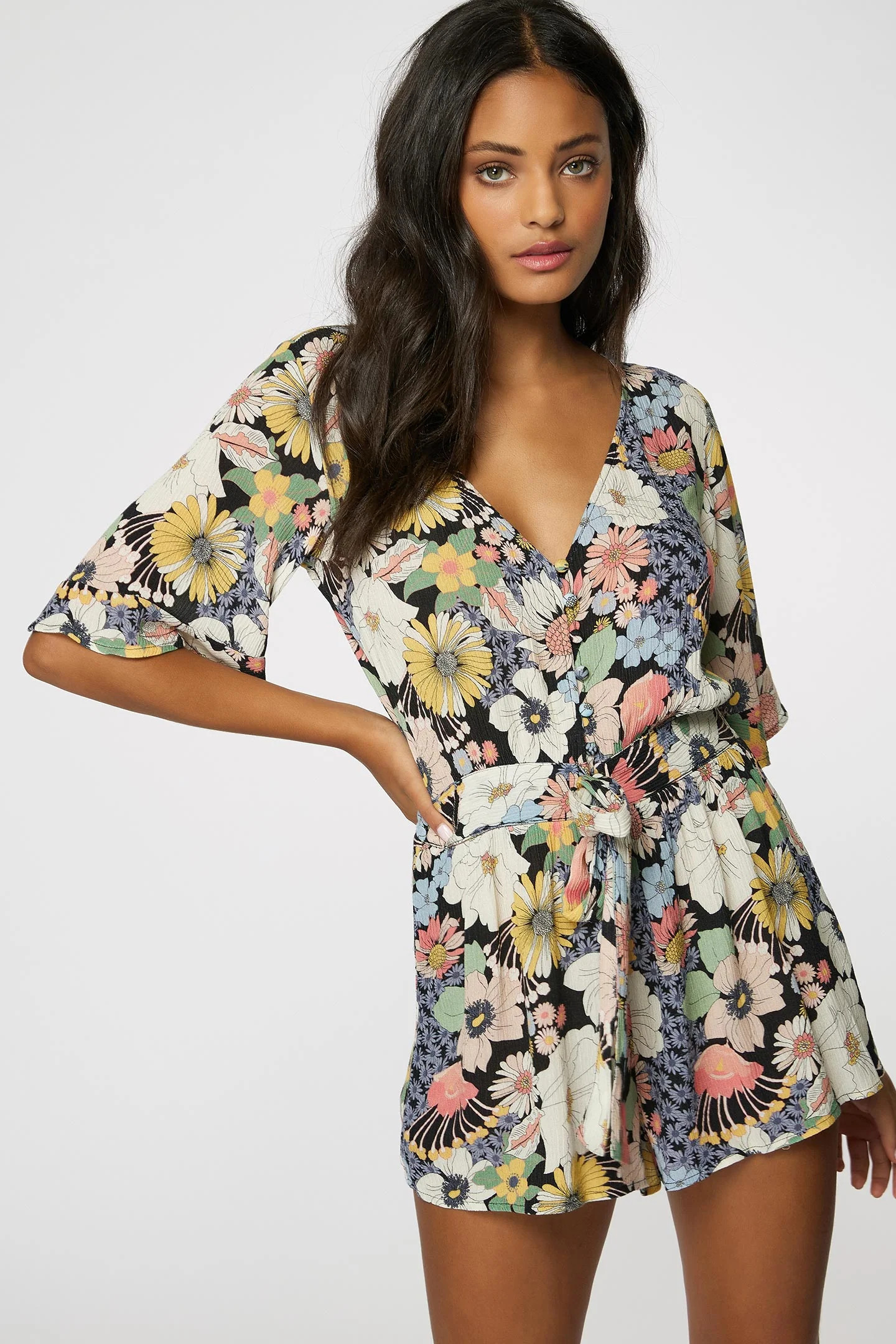 O'Neill Kyrie Twiggy Floral Romper Women's Black, | O'Neill