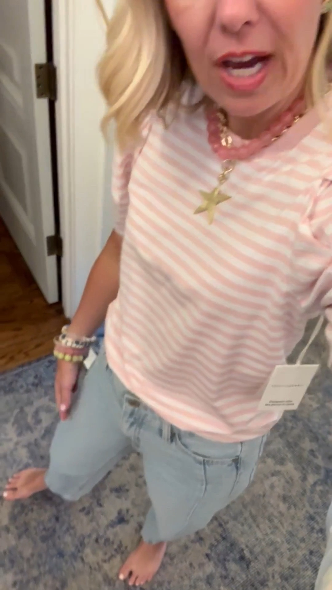 The details on this Walmart tee are so good. The little puff sleeves and trim are adorable. I’m wearing an xs. 

#LTKmomlife #LTKootd #LTKdayinmylife