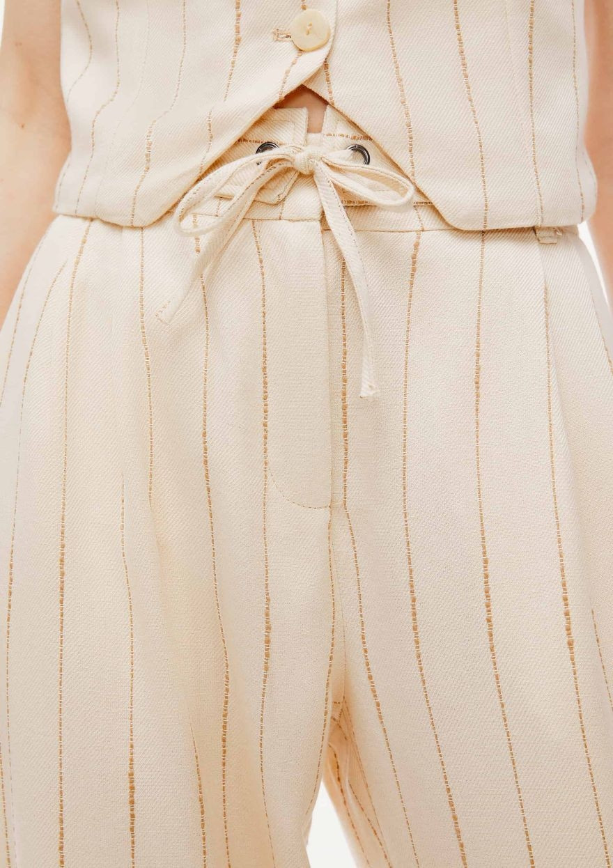 calça feminina reta fio tinto - creme | Hering (BR)