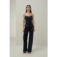 LILYSILK Womens Silk Cami - Midnight Blue Mulberry Silk - Chic Slim Fit Cami Top XS | LilySilk