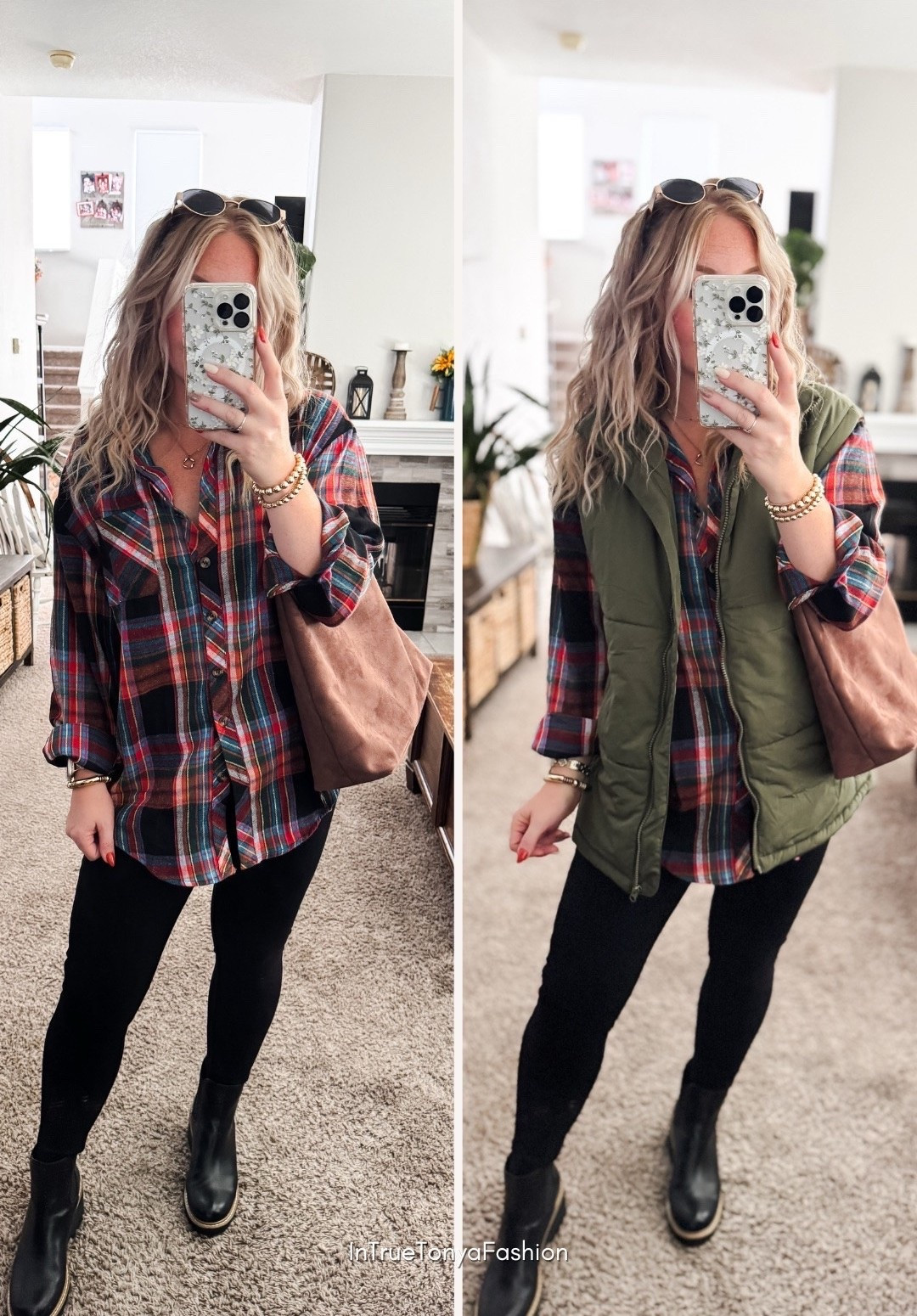 Red and black plaid button down shirt with faux leather leggings, puffer vest, brown suede bag, and black boots







//Fall outfits 2025,  Amazon fashion, fall fashion finds, Amazon fashion, petite fashion, casual mom outfit ideas, fall outfit amazon, amazon outfit ideas, casual outfit ideas, outfit inspo, casual fashion, amazon fall fashion,  casual outfit fall, cute casual outfit, outfit ideas fall, size 4-6, casual fall outfits, winter outfits, casual outfit ideas, what to wear for fall  

#LTKootd #LTKFindsUnder50 #LTKStyleTip