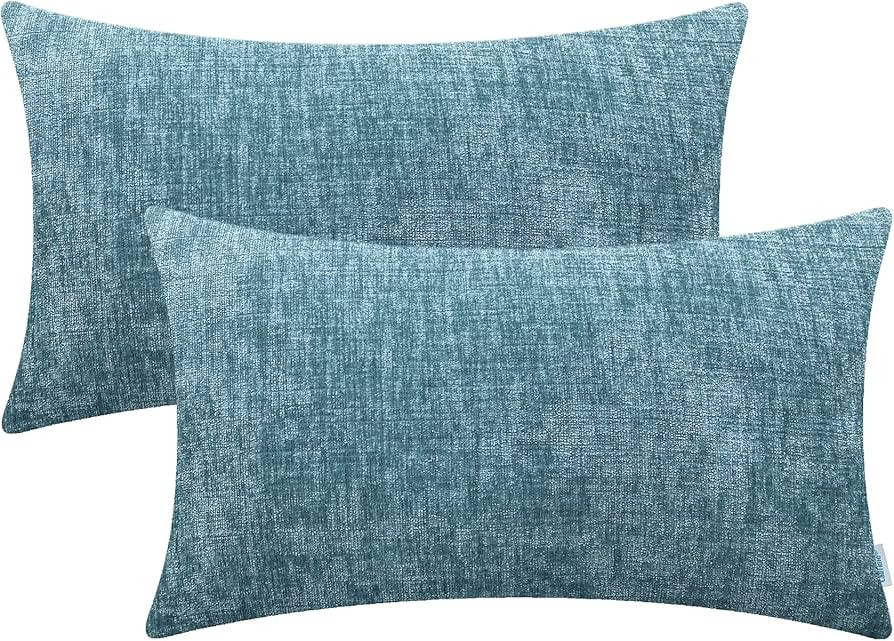 CaliTime Pack of 2 Cozy Pillow Covers Cases for Couch Sofa Home Decoration Solid Dyed Soft Chenil... | Amazon (US)