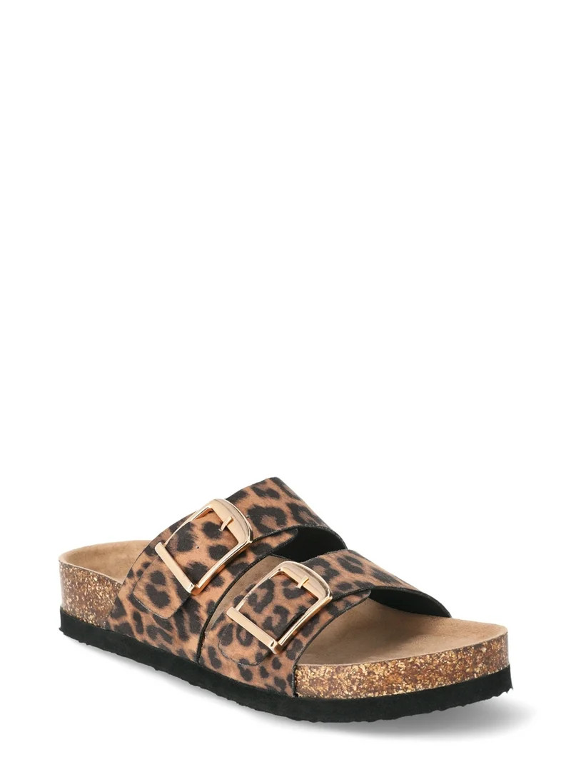 Time and Tru Women's Footbed Slide Sandals, Wide Width Available | Walmart (US)