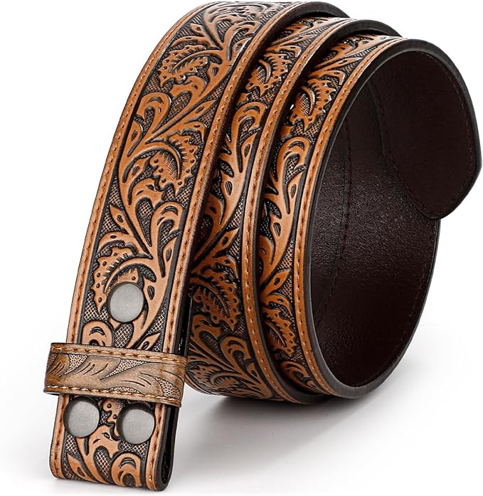 BELTROAD Western Leather Belt Strap for Men Women Cowboy Cowgirl Leather Mens Belts for Jeans Bir... | Amazon (US)