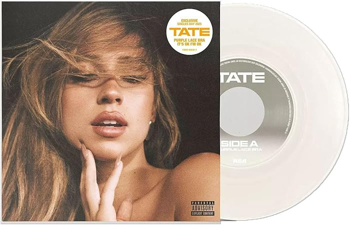 Tate McRae Purple Lace Bra / It's Ok I'm Ok, Opaque White Single Record | Amazon (US)