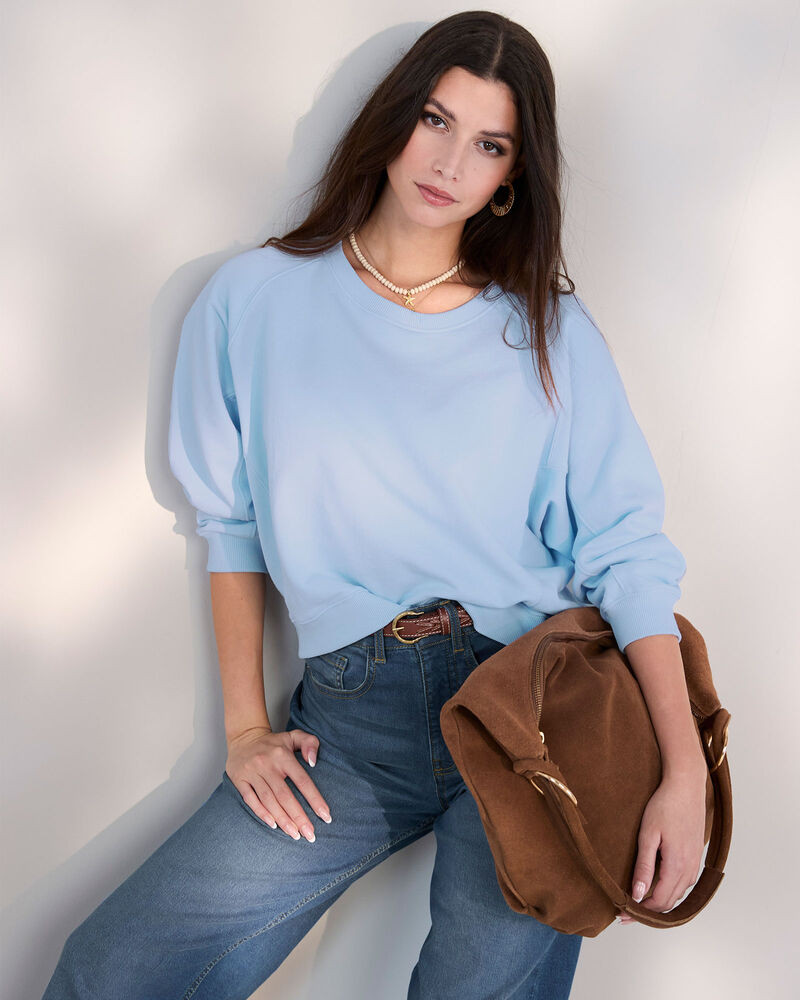 Raglan Sleeve Sweatshirt - Blue | Cotton Traders (UK)