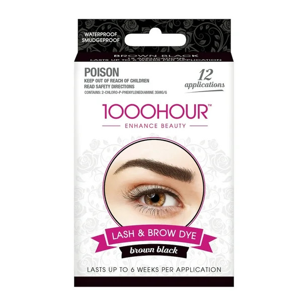 1000 Hour Eyelash & Brow Dye / Tint Kit Permanent Mascara (Brown Black) - Walmart.com | Walmart (US)