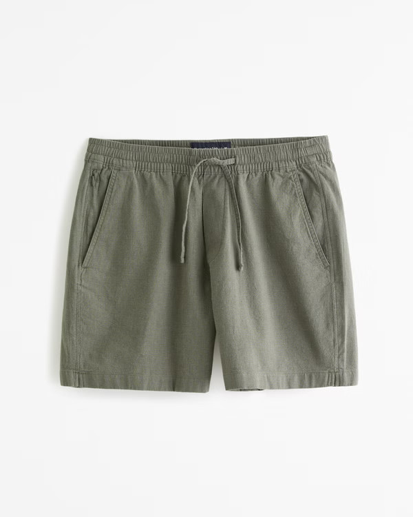 Linen-Blend Pull-On Short | Abercrombie & Fitch (US)