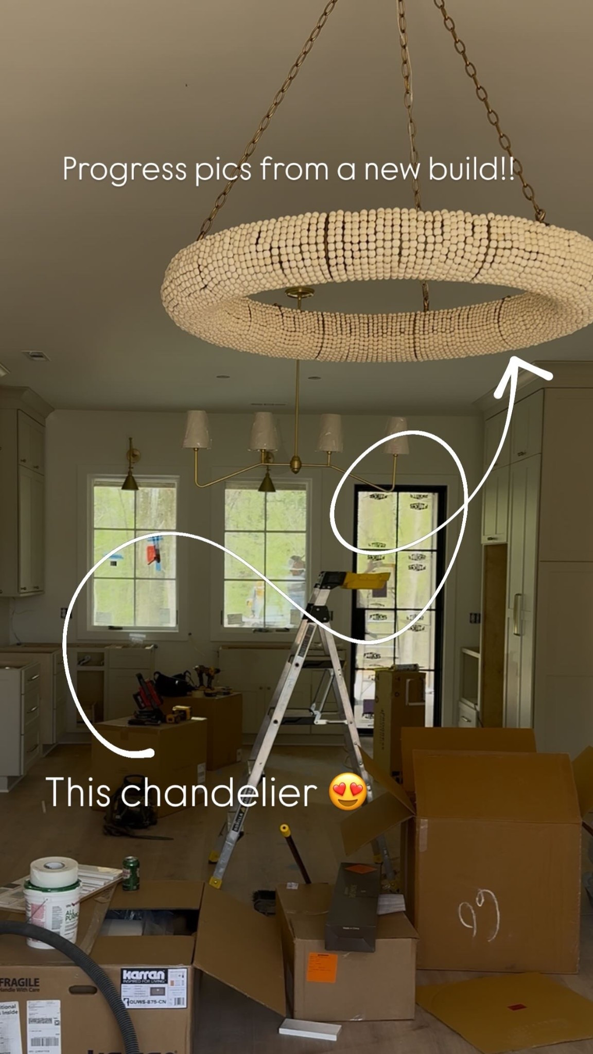Progress pics from a new build!! This chandelier 😍