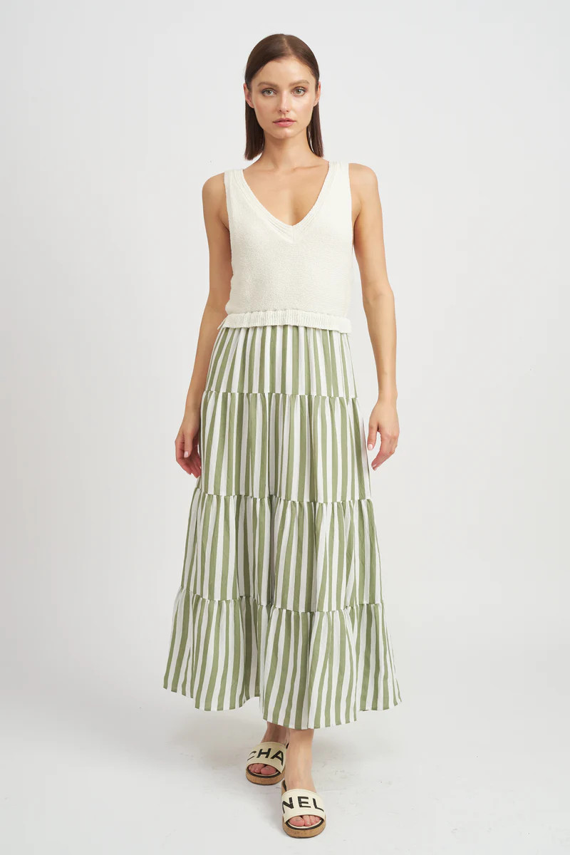 Cece Mixed Media Midi Dress | En Saison