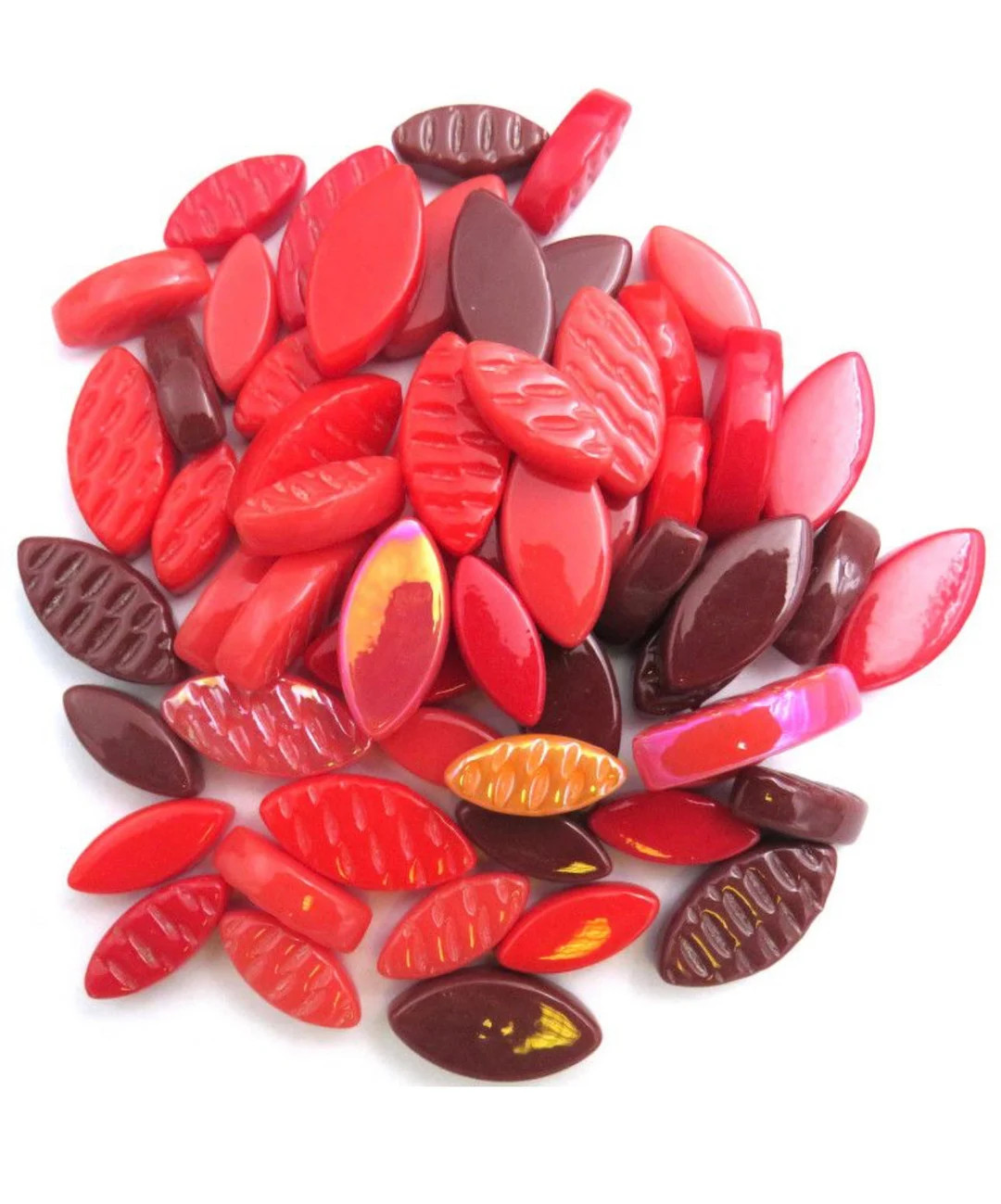 Mosaic Tiles/ Red Mix  Glass Petal Mix //1/4 pound +\- 50 pieces//Mosaic Surplus | Etsy (US)