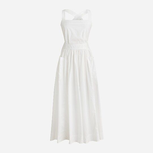 Cotton poplin apron dress with convertible straps | J.Crew US