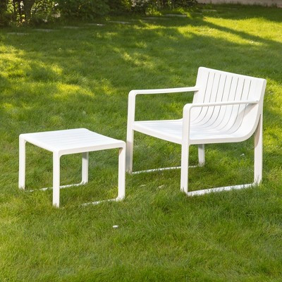Werph 2-Piece Outdoor Patio Furniture Set - Chair & Side Table for Porch & Balcony White | Target