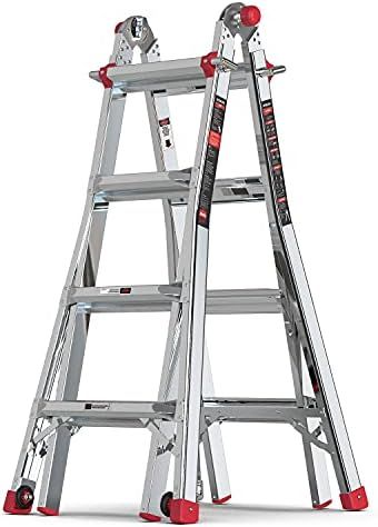 Stealth Multifunction Telescoping Ladder , Aluminum Extension Ladder with 2 Flexible Wheels 17 FT... | Amazon (US)
